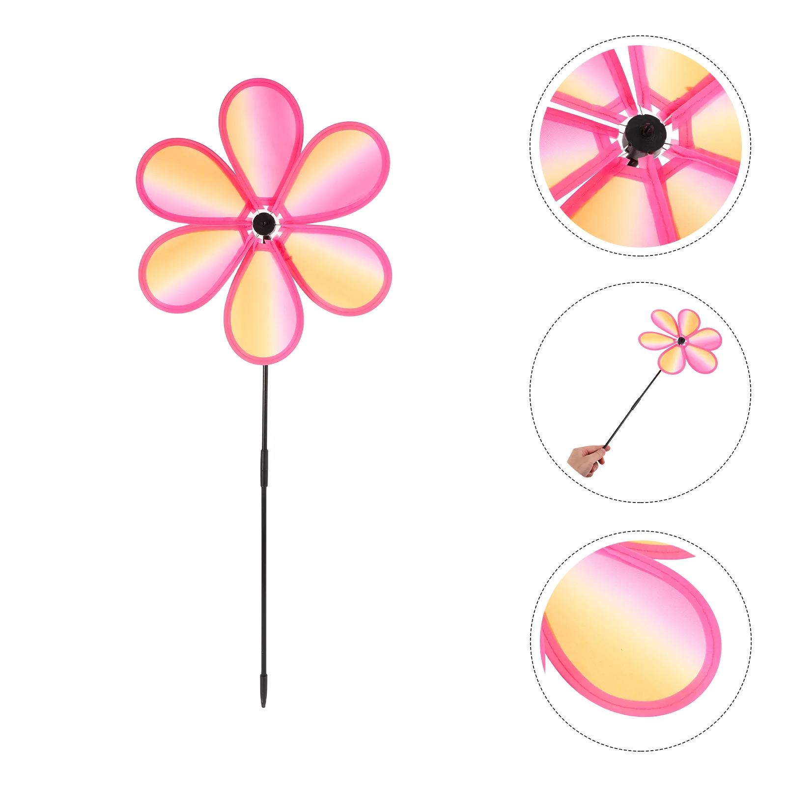 Moulin à vent en tissu coloré pour enfants, jouet léger, Durable, sûr, décoration de jardin extérieur, ornement de jardin