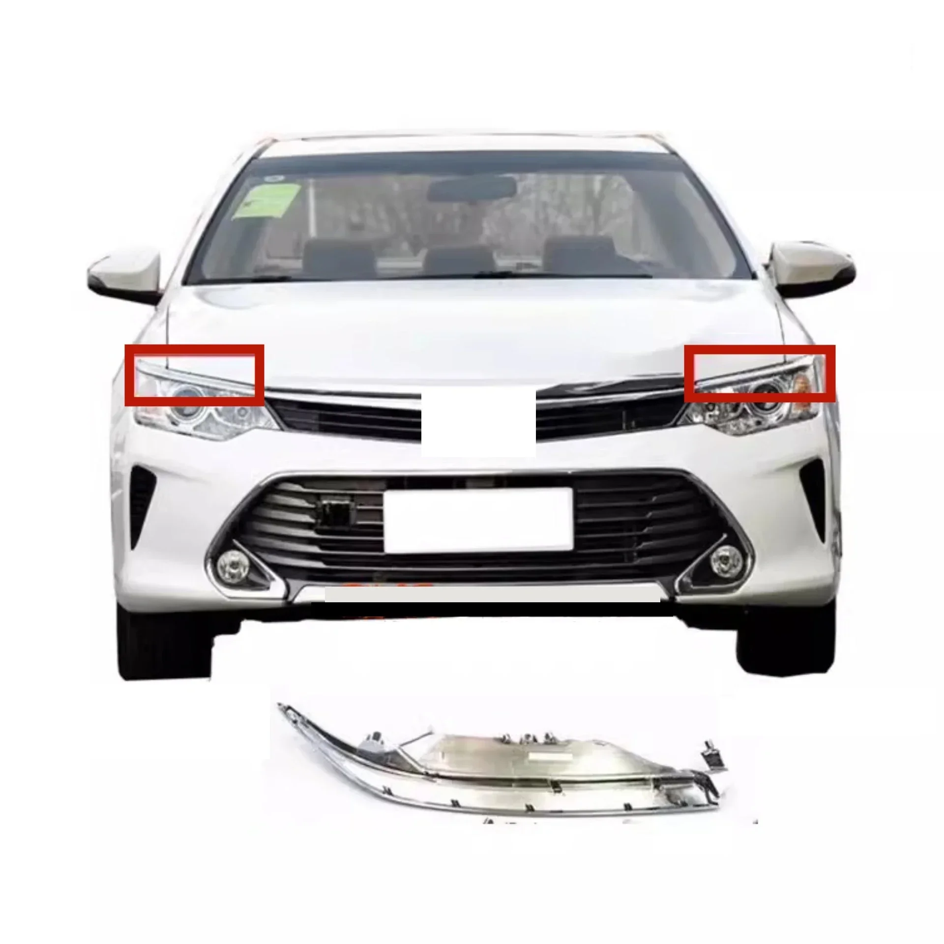 

Body Kit Full of Chrome Front Headlight Trim for Toyota Camry 7.5th 15-17 Car Accessories