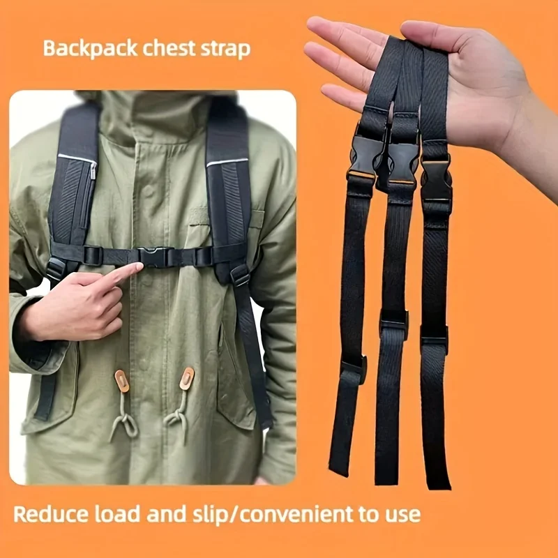 Adjustable backpack chest strap with anti slip buckle - made of durable nylon material, perfect for outdoor activities