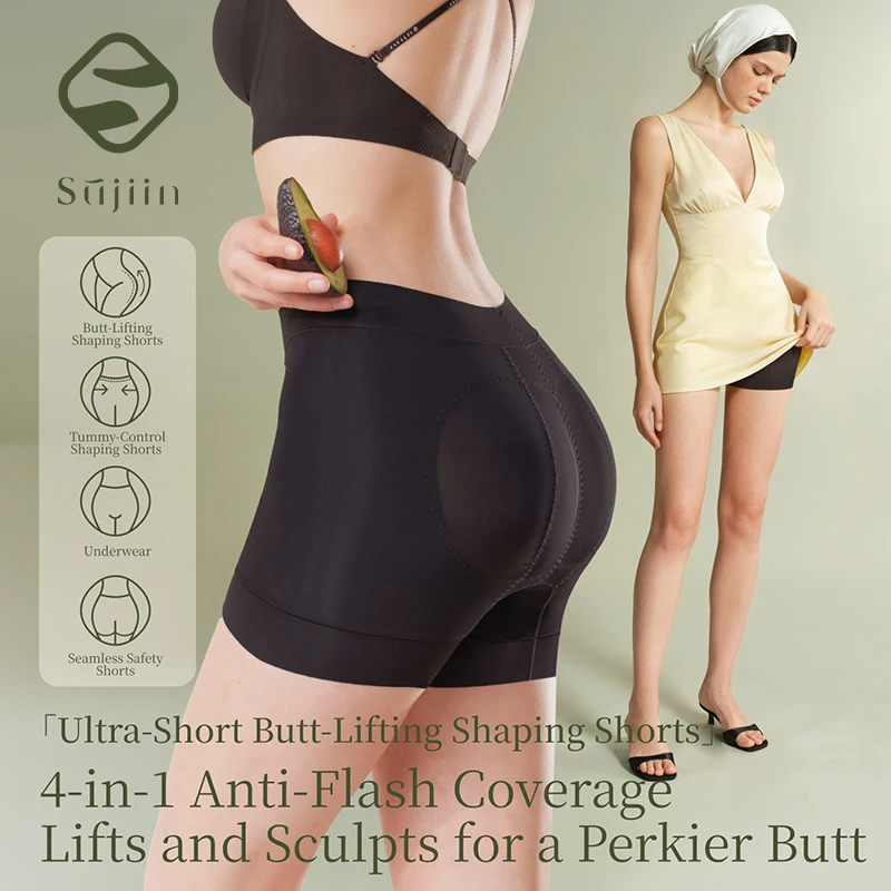 SUJIIN Lifting Tummy Control Shorts Shapewear Damen Sommer Nahtlose Mid-Waist Sicherheitshose Faja Body Shaper Unterwäsche Frau N222