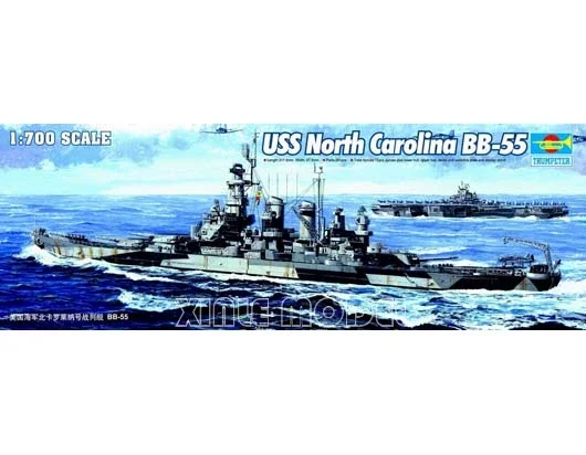

Модель сборки Trumpeter 1/700 05734 Комплект модели корабля USS North Carolina BB-55
