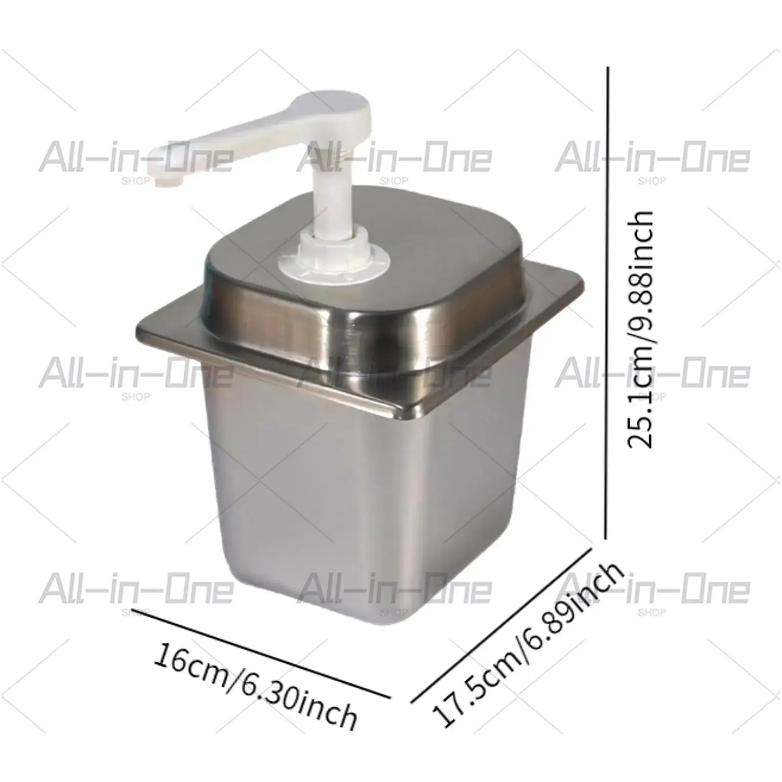 Suitable for 2.3L Manual Salad Stainless Steel Detachable Ketchup Sauce  Bar Home Restaurant KitchenCondiment Pump