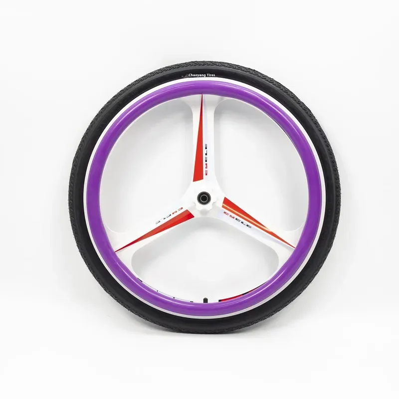 WS-01 24-inch three-spoke sports wheelchair rear wheel purple silicone wheel trap white rehabilitation supplies