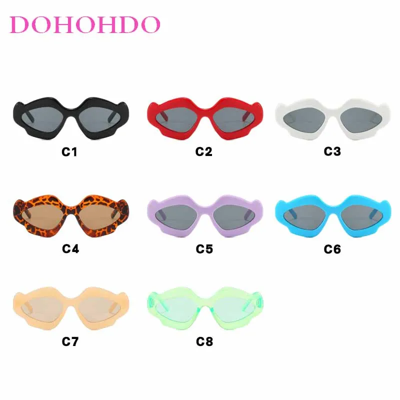 DOHOHDO New Vintage Women Sunglasses Stylish Irregular Shape Shades Trendy Luxury Brand Design Party Eyewear Gafas De Sol UV400