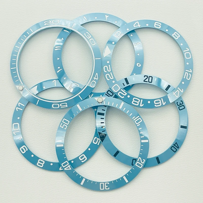 

38x30.6mm Lake Blue Ceramic Bezel Insert SKX007 Bezel Ring Fit for SKX007 SKX009 SRPD SUB Watch Case Curved Ceramic Bezel Ring