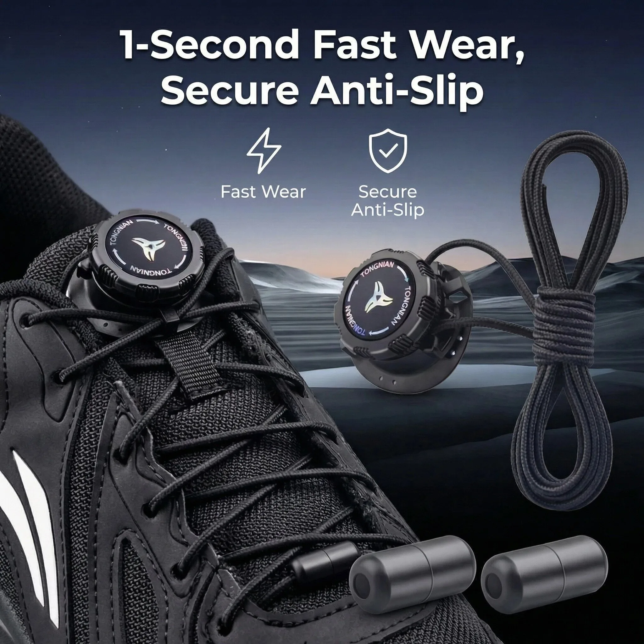 Durable Rope Swivel Buckle Shoelace No-Tie Easy Installation Shoe Laces for Sneakers Thick Rope Automatic Laces Shoe Accessories