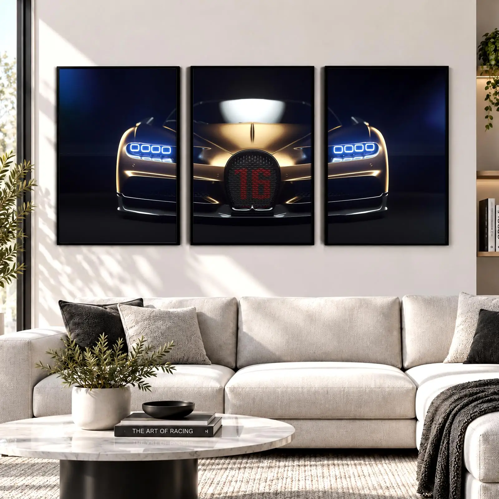 Supercar Front Profile Painting Calligraphy Wall Art Canvas Poster Collection Prints for Bedroom Living Room Home Decoration