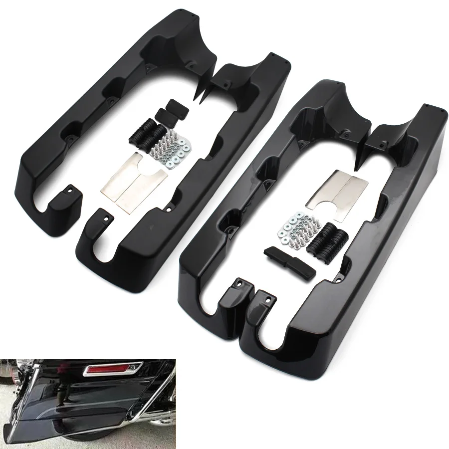 

For Harley Touring Road King Ultra Street Electra Glide 1994-2013 Motorcycle 4" Hard Stretched Saddle Bag Extensions