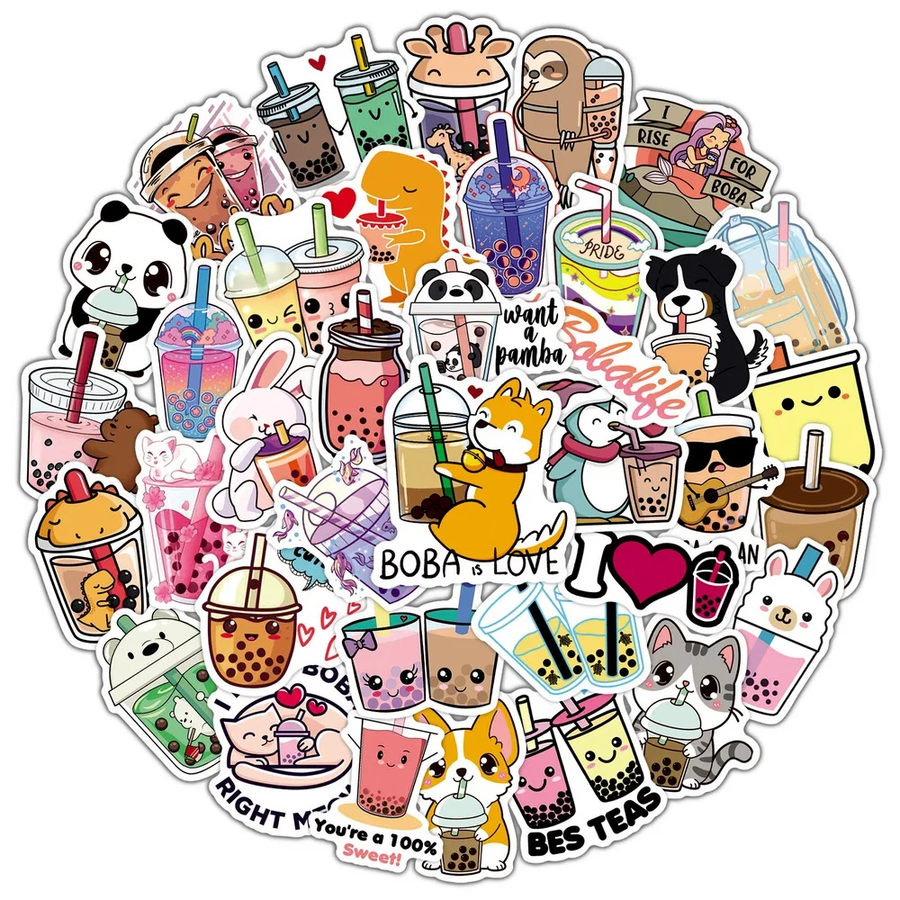 Pegatinas Kawaii Té de Burbujas para Equipamiento Táctico Infantil - imagen 5