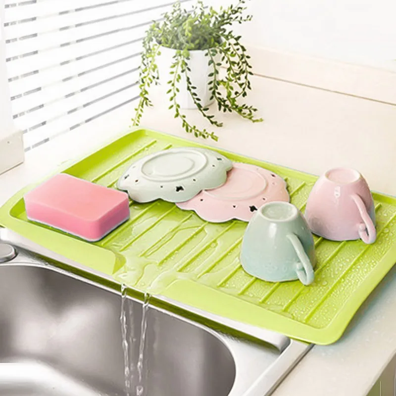 Drain Rack Kitchen Silicone Dish Drainer Tray Large Sink Drying Rack Worktop Organizer For Kitchen Dishes Tableware