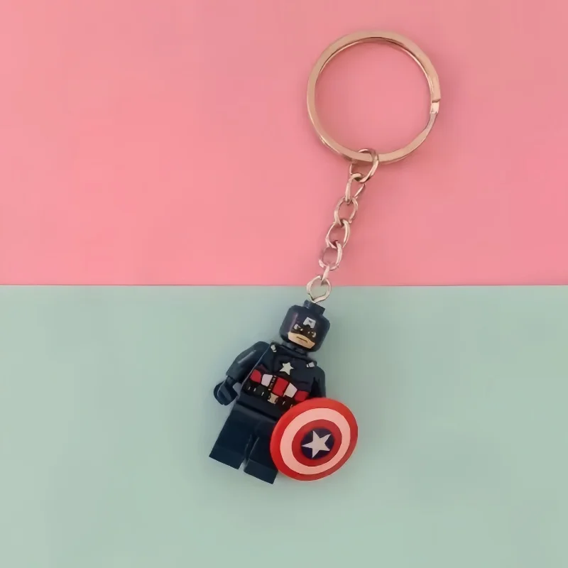 Avengers Spider-Man Iron Man Anime Character Building Blocks Key Chain Action Figure Backpack Car keyclain Holiday Gift Toys view 4