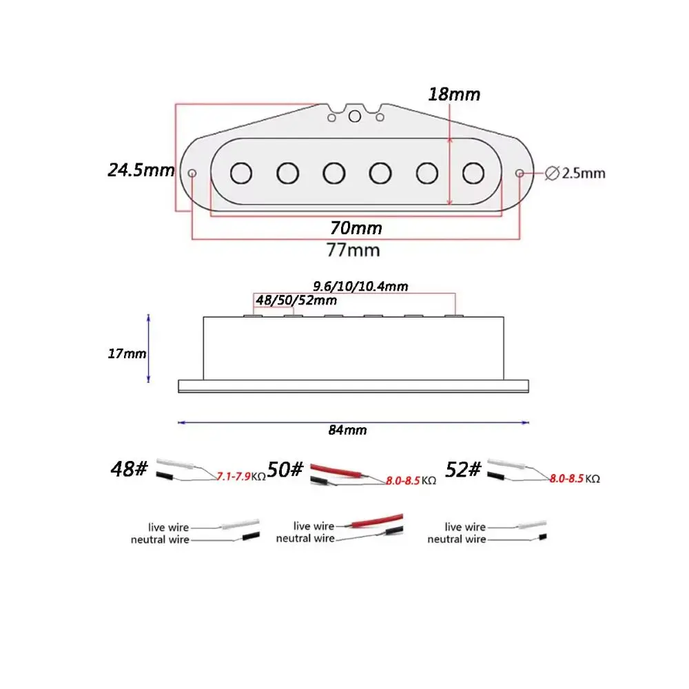 3pcs Alnico V Guitar Pickup Single Coil Humbucker Pickups Neck Middle Bridge Set For ST Electric Guitar Parts Accessories