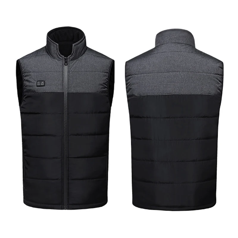 Winter 9 PCS Heated vest Jacket Fashion Men Women Coat Intelligent USB Electric Heating Thermal Windproof Clothes Heated Vest