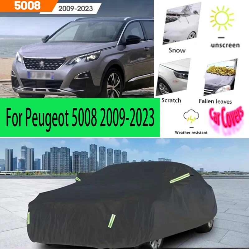 

For Peugeot 5008 2009-2023 2020 2021 2022 Full Car Covers Outdoor Sun Anti UV Rain Snow Dust Protection Oxford Cloth Accessories