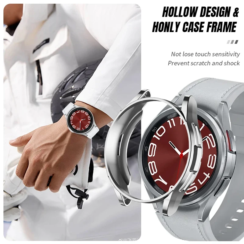 Casing polikarbonat untuk jam Samsung Galaxy 6 Classic 43mm 47mm, penutup setengah cakupan tahan guncangan untuk jam Samsung Galaxy 6 40 44mm