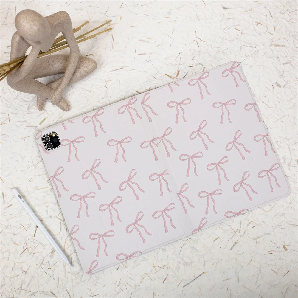 Pink Bow With Pencil Holder Funda Case for iPad Air 5th 4th 10.9 iPad Pro 11 10.2 8 9 th Air 3 pro10.5 10th 2022 Silicone Case