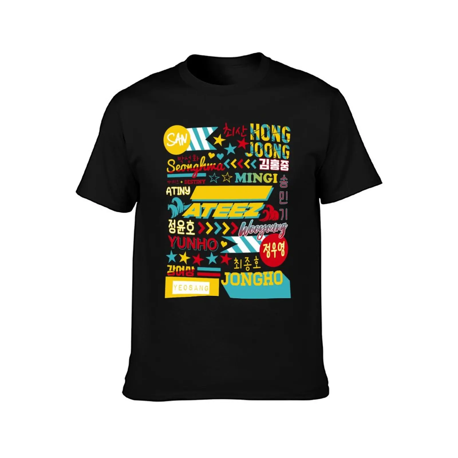ATEEZ COLLAGE Classic T-Shirt Plus Size Summer Short Sleeve T-Shirt