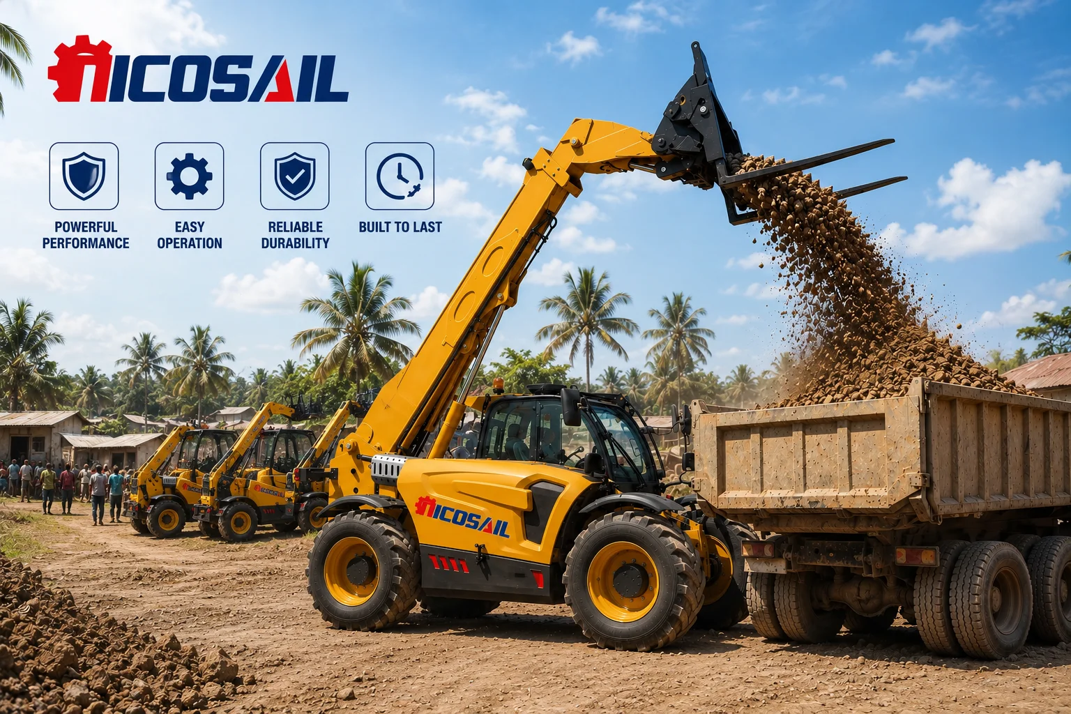 Custom All Terrain Forklift for Lumber Yard Loading Tasks CE Euro 5 Hydraulic Handling Equipment