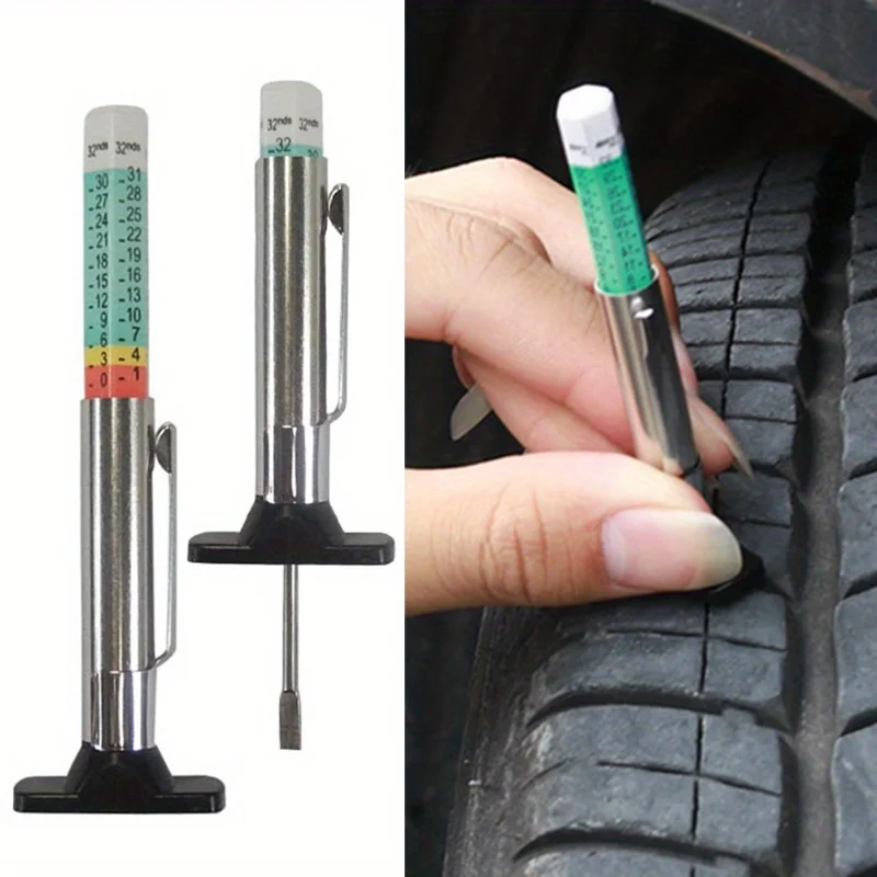 Car Tyre Tire Tread Depth Gauge Meter Auto Tire Wear Detection Measuring Pen Pen Color Coded Digital Caliper Monitoring System