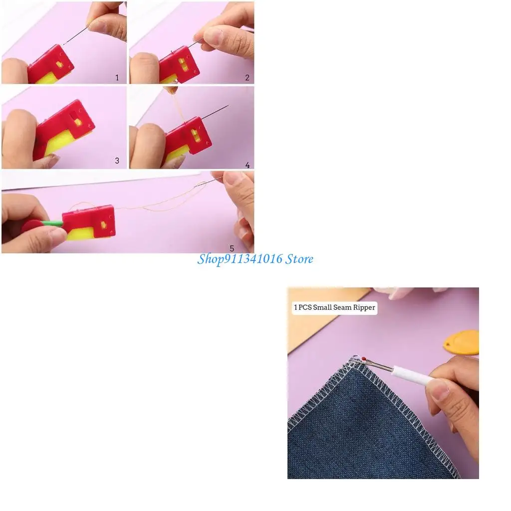 

Needle Threaders with Thimble Sewing Tool Handmade Craft Set Supplies