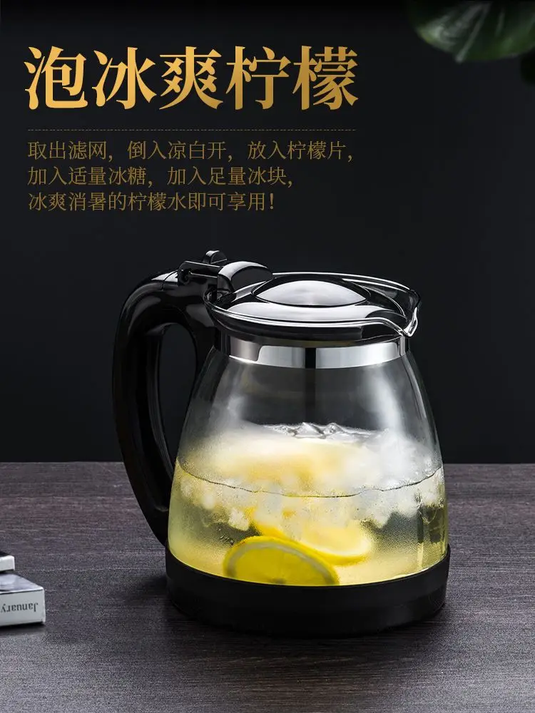 Large Capacity Clear Borosilica Glass Teapot With Stainless Steel Infuser Puer Kettle Heated Container Coffee Tea Pot Maker