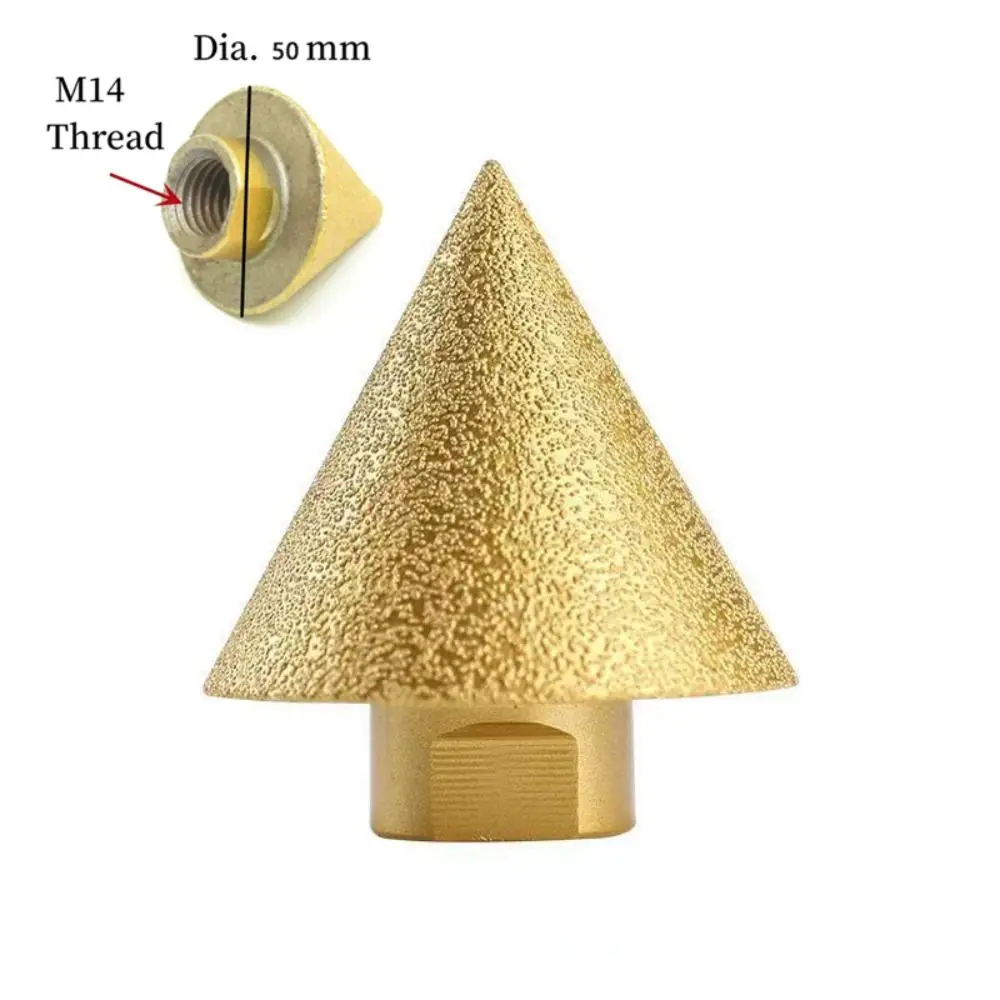 Imagem -03 - Bit de Chanfro de Diamante Cone de Perfuração Expansão Broca Rebolo de Chanfro de Telha Cerâmica 38 mm 50 mm M10 Rosca M14