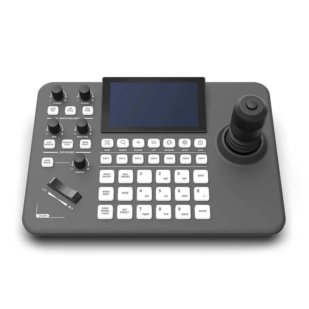 NEW YRS-51DP 5 Inch LCD Screen RS422 RS232 RJ45 4D Ptz Controller Decoding Series Keyboard with POE for PTZ Camera Housing