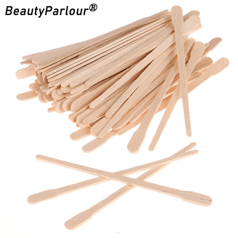 100PCS Wax Spatulas Disposable Wooden Waxing Applicator Sticks Face & Eyebrows Hair Removal Craft Stick Tongue Depressor