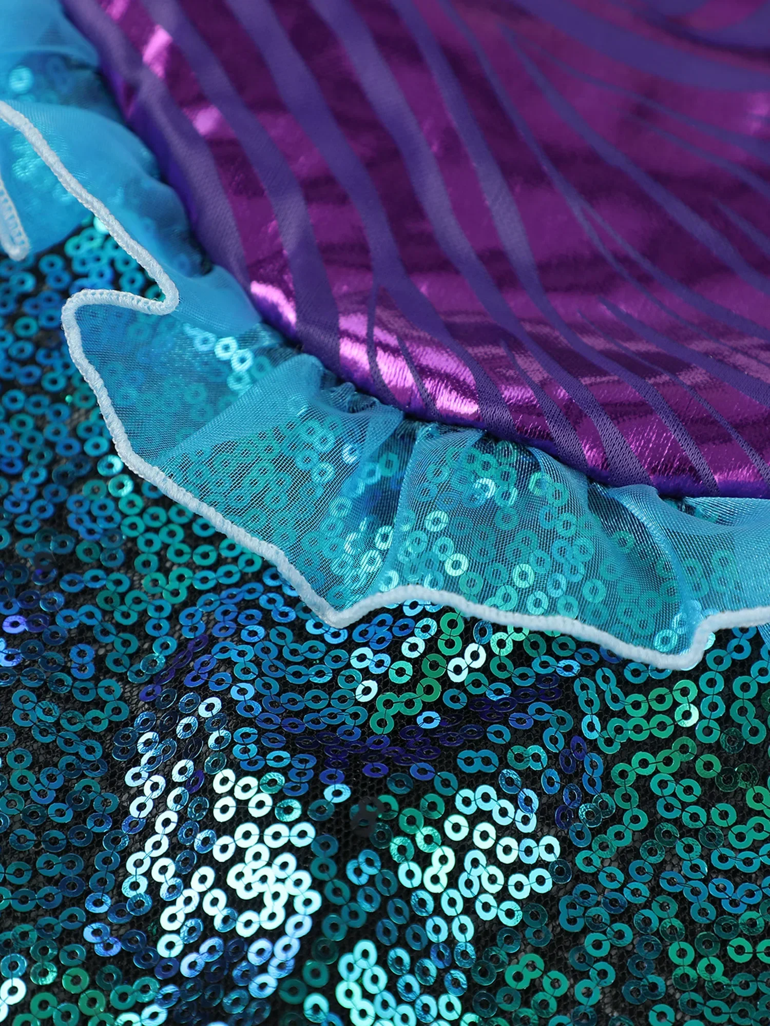 أزياء حورية البحر أرييل الأميرة للنساء البالغات أزياء حورية البحر التنكرية للهالوين فستان مكشكش مزين بالترتر