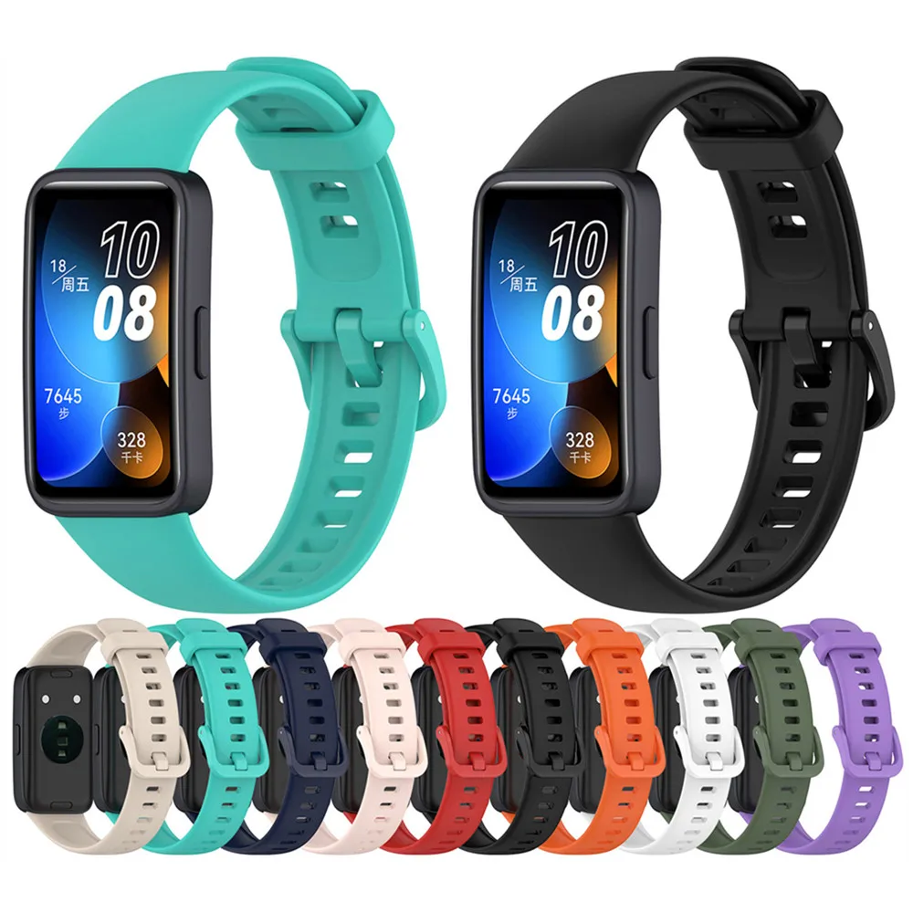 حزام الساعات لهواوي الفرقة 8 9 10 8NFC 9NFC 10NFC حزام الرياضة حزام (استيك) ساعة لينة سيليكون المعصم لسوار