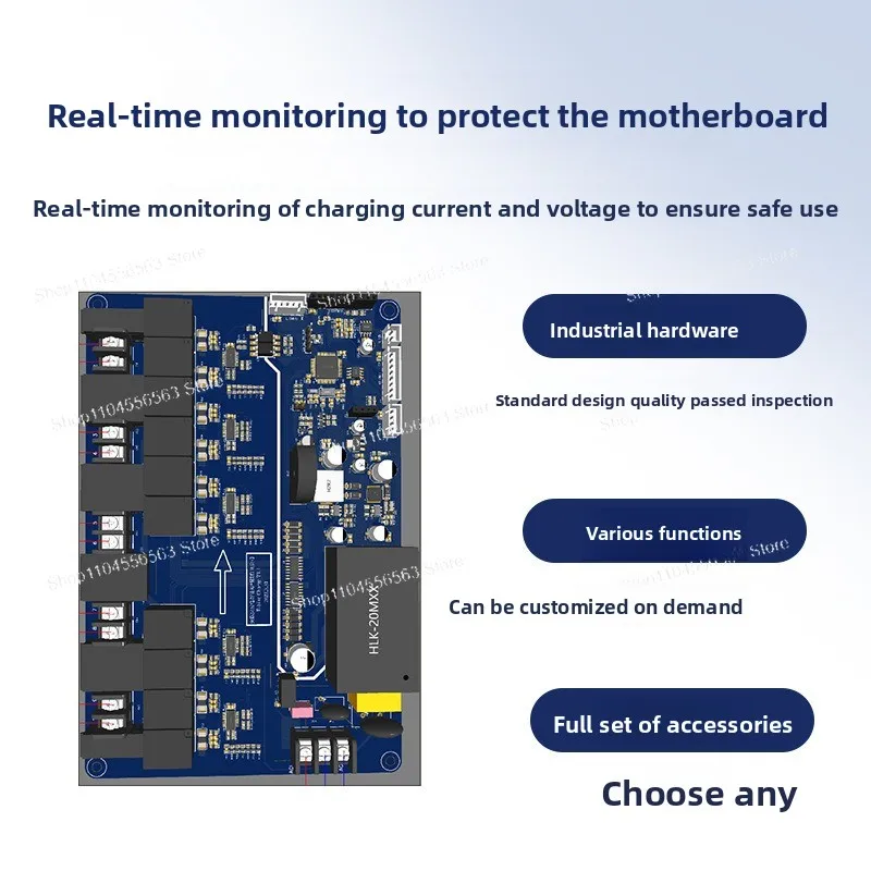 10-Port E-Bike Charging Controller, Multi-Safe Station Board for Electric Bicycles