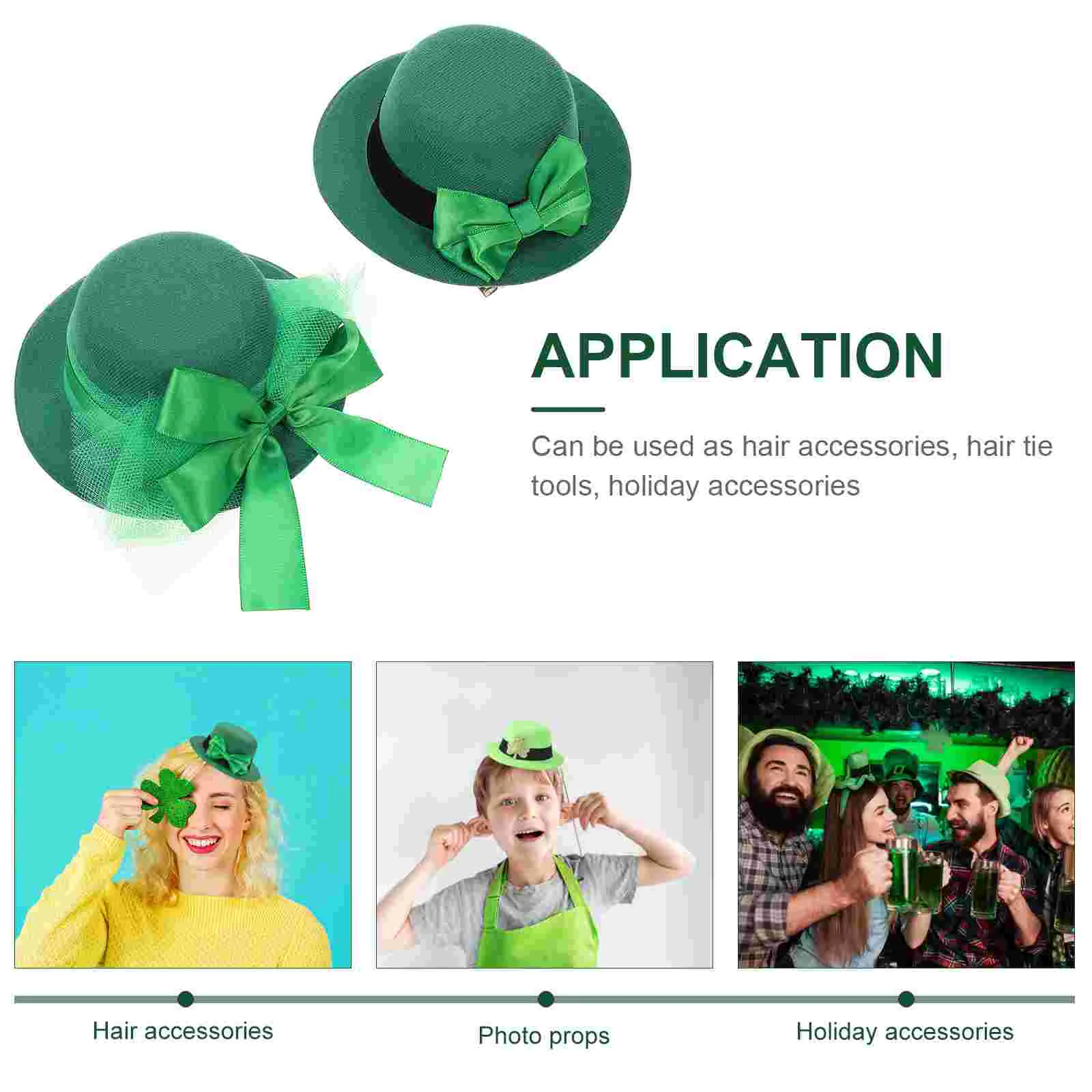 2-delige vlinderdashoed haarspeld haarspeldjes St Patricks Day accessoires Pulp kostuum motorkap St Patrick's Clip