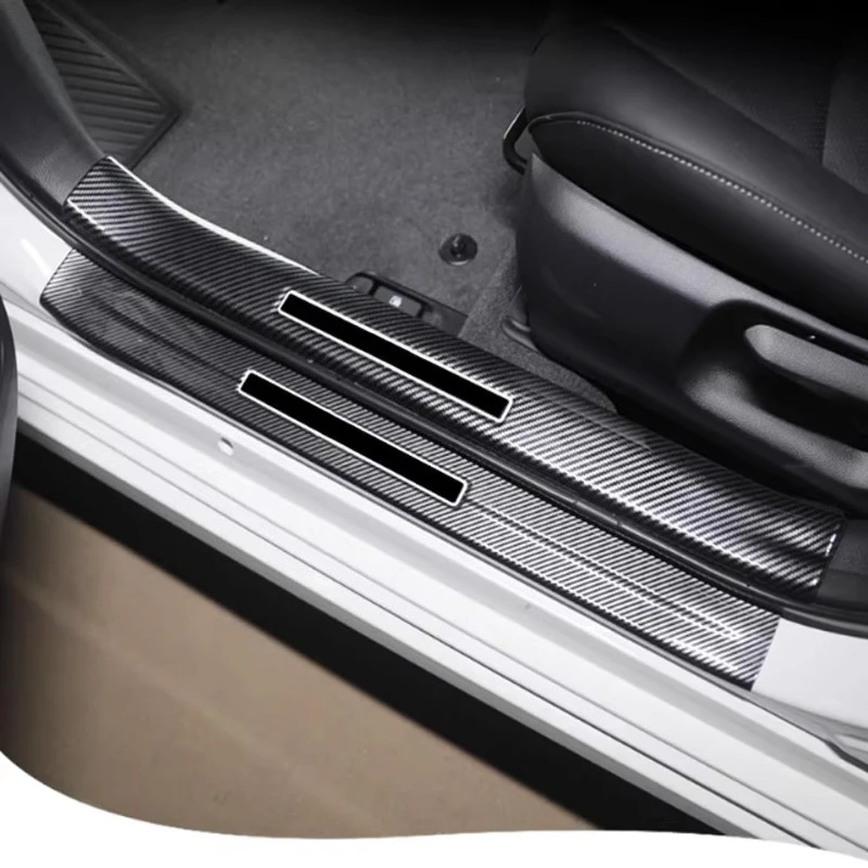 For Trumpchi GAC GS4 MAX 2024-2025 Car ABS Carbon Fiber Hard Shell Threshold Protection Strip Welcome Pedal Protection Accessory