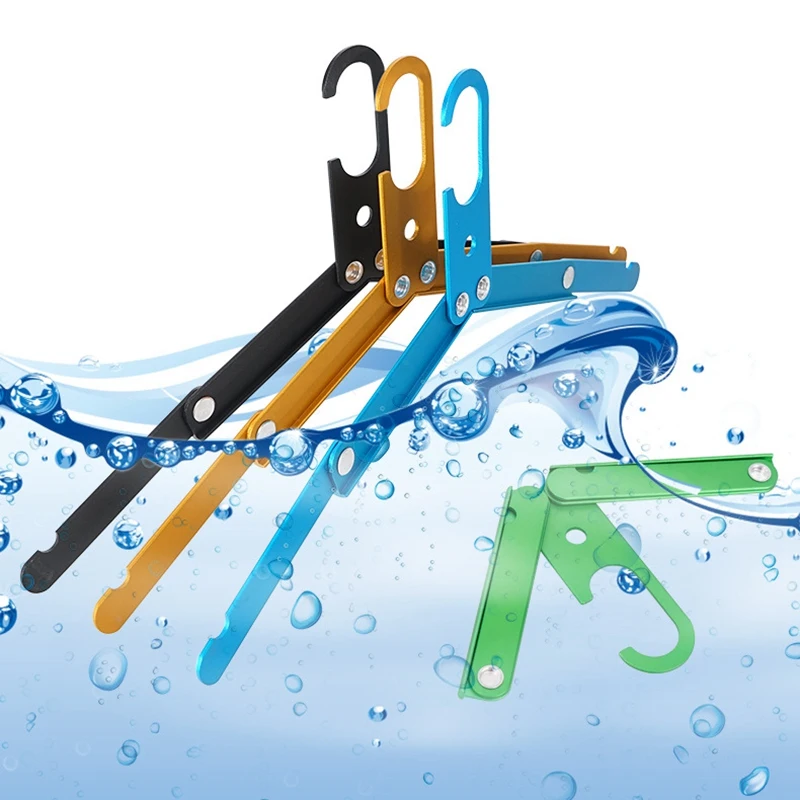 ที่แขวนเสื้อโค้ทแบบพกพา4ชิ้นอะลูมินัมอัลลอยไม้แขวนเสื้อพับได้หลากสีสำหรับแขวนกลางแจ้ง