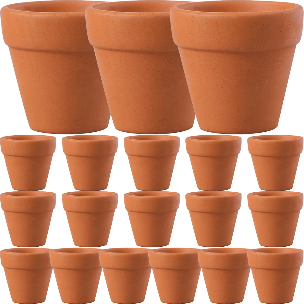 

20 Pcs Ceramic Flowerpot Mini Terracotta for Succulents Cactus Small Garden Decor Clay Pots 3x3 Drainage