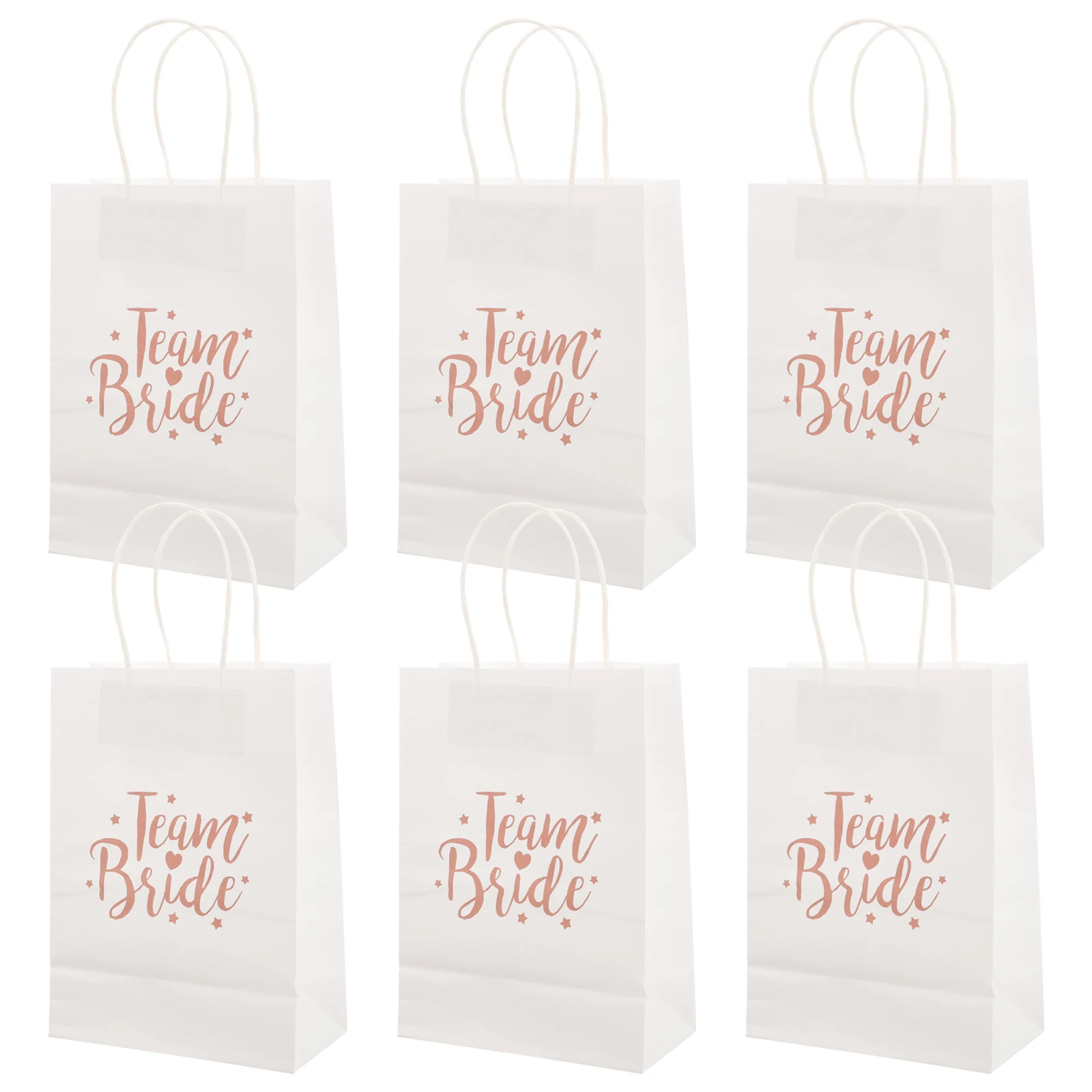 

6pcs White Wedding Bridesmaid Gift Bags H held H les Party Favor Suitable Sizes Sweets Treats Small Gifts Storage