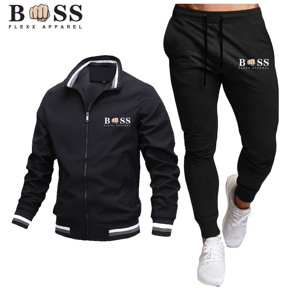 2024 BSS FLEX APPAREL Spring and Autumn New Men's jacket set for men's outdoor sportswear jacket with thin pants set