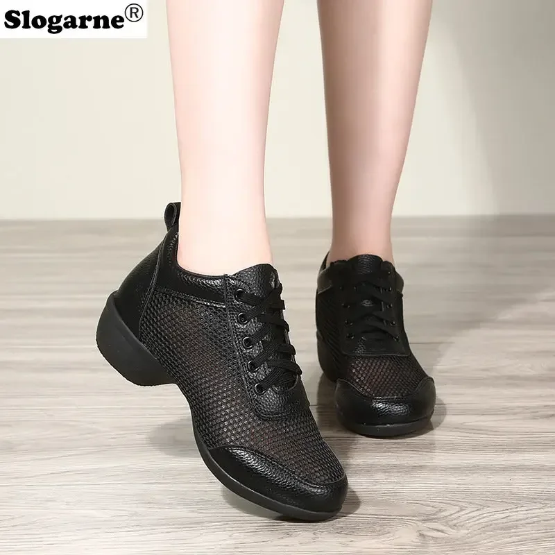 2024 New Summer Dance Sneakers donna scarpe latine scavate Soft Modern Jazz Dance Shoes Girl Tango Ballroom Dancing Heels Sandals