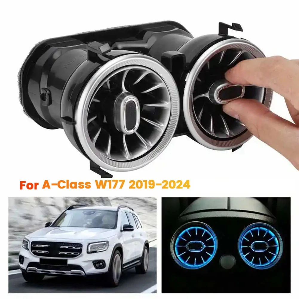 For Mercedes-Benz A-Class W177 2019-2024 64 Colors Rear Air Conditioner Outlet LED Ambient Light Lamp Turbine Air Vent