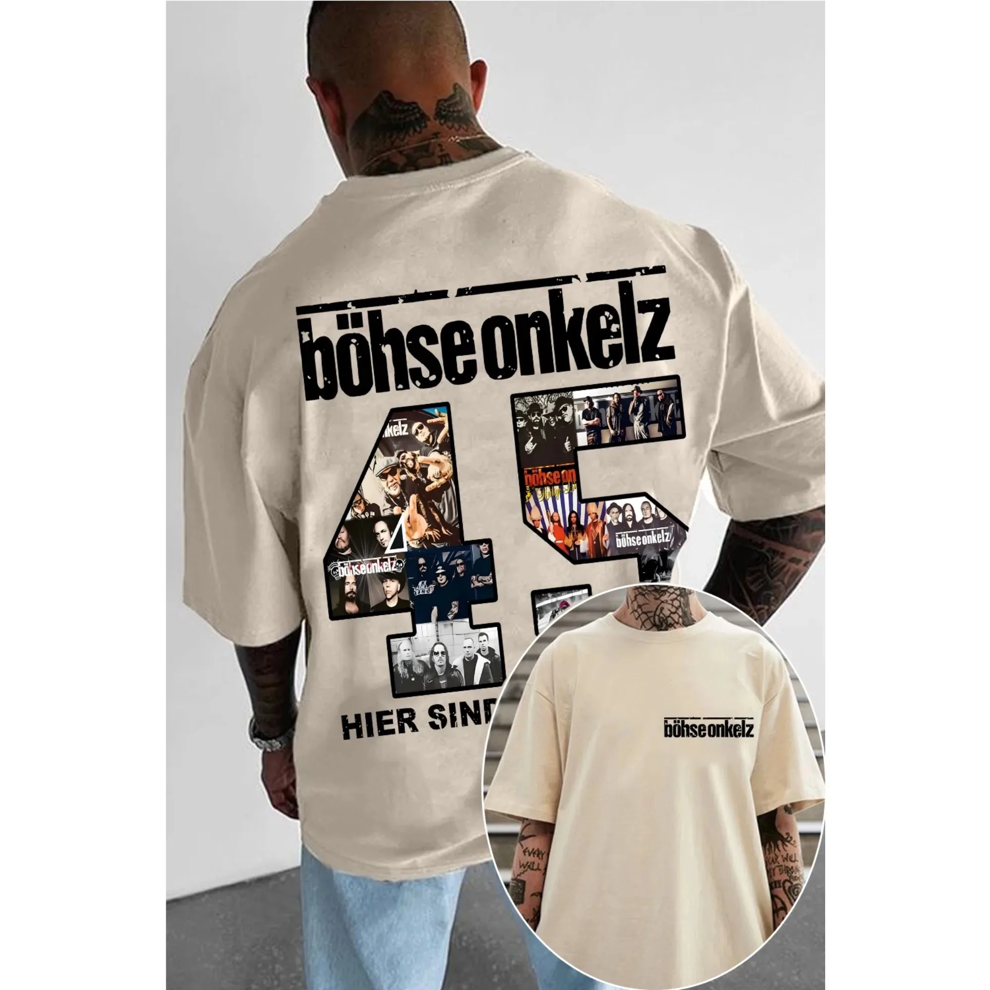 BÖHSE ONKELZ جرافيك طباعة تي شيرت الألمانية الشرير موسيقى الروك مروحة تيز الرجال النساء الهيب هوب موضة البوب الذكور ملابس الشارع الشهير غير رسمية #4