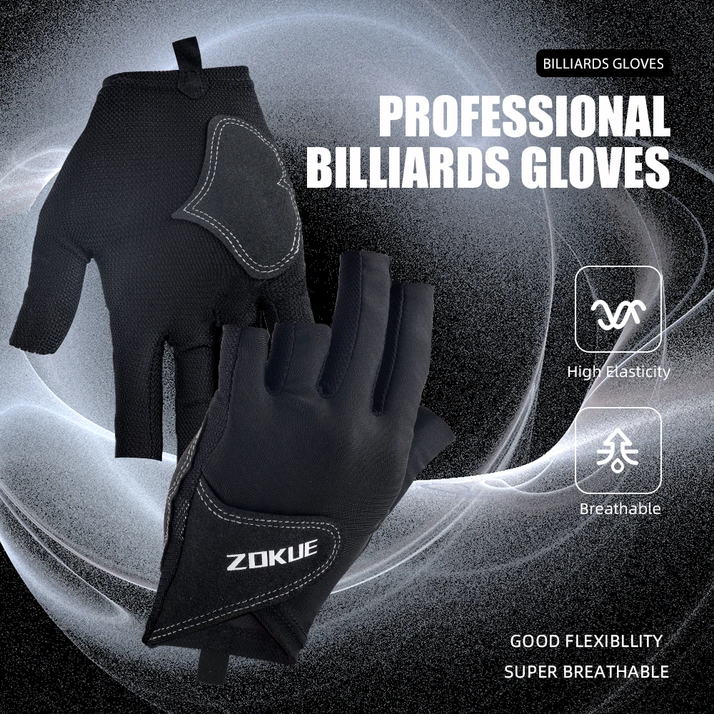 ZOKUE Glove Left Hand Medium High Quality Ballteck Korea Carom Glove 3 Fingers Professional Pool Glove Billiard Accessories