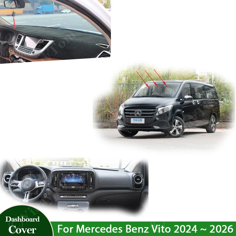 

Anti-Slip Mat Dashboard Cover Pad Sunshade Dashmat Protect Carpet Dash 2025 For Mercedes Benz Vito 2024 ~ 2026 Car Accessories