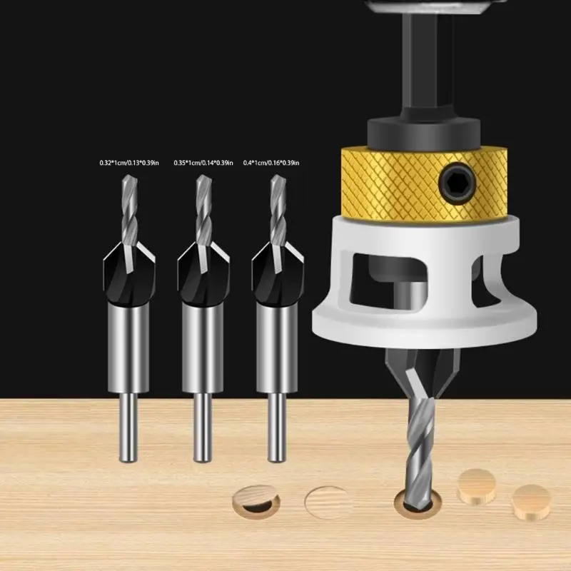 Strumento per lavorazione del legno regolabile per trapano per contromissione per le falegnami per hobbisti C7AC