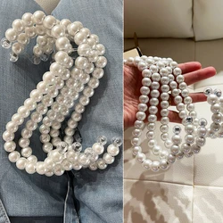 3Pcs/Lot White Pearl Beads Hanging S Hooks Non-Slip Ornament Hook S Shaped Creativity S Hooks For Closets Clothing Shop