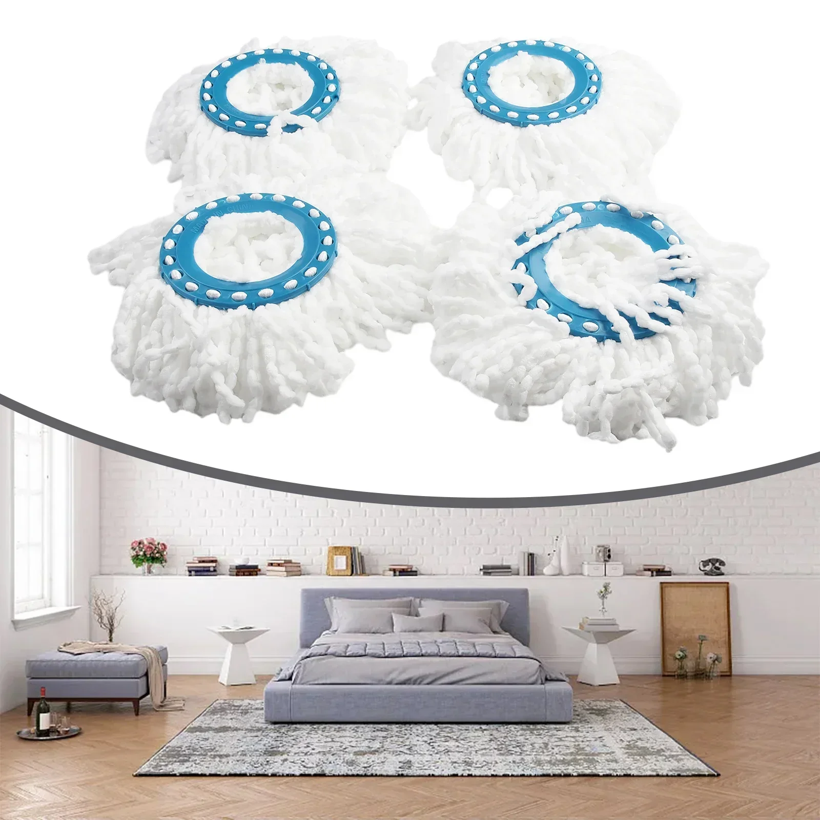 

4Pcs Set Rotating Mop Replacement Head Mop Cloth Microfiber Cleaning Replacement Heads For Leifheit Clean Disc Mops Fittings