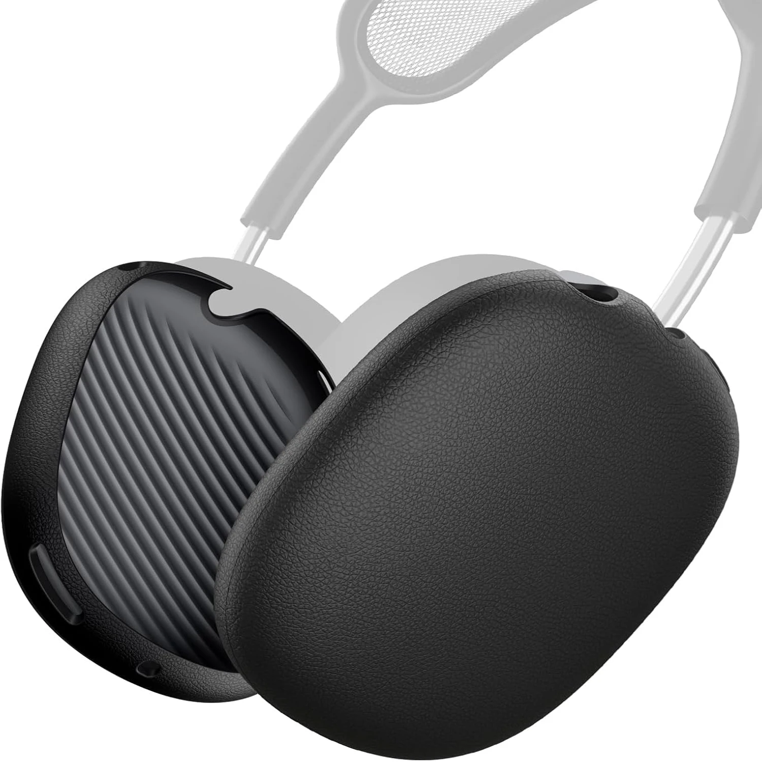 Oreillettes hybrides PU + TPU pour Apple AirPods Max - Ultra-légères 360 °   Housse antichoc avec conception antidérapante et découpes de précision