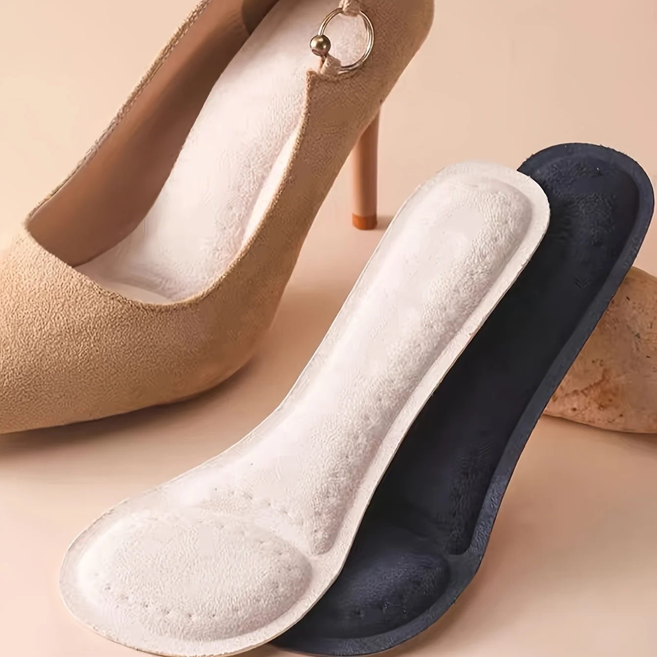 2pcs High Heeled Shoe Sole Pads Non-Slip Breathable Half Size Self-Adhesive Washable Comfort Inserts for Women