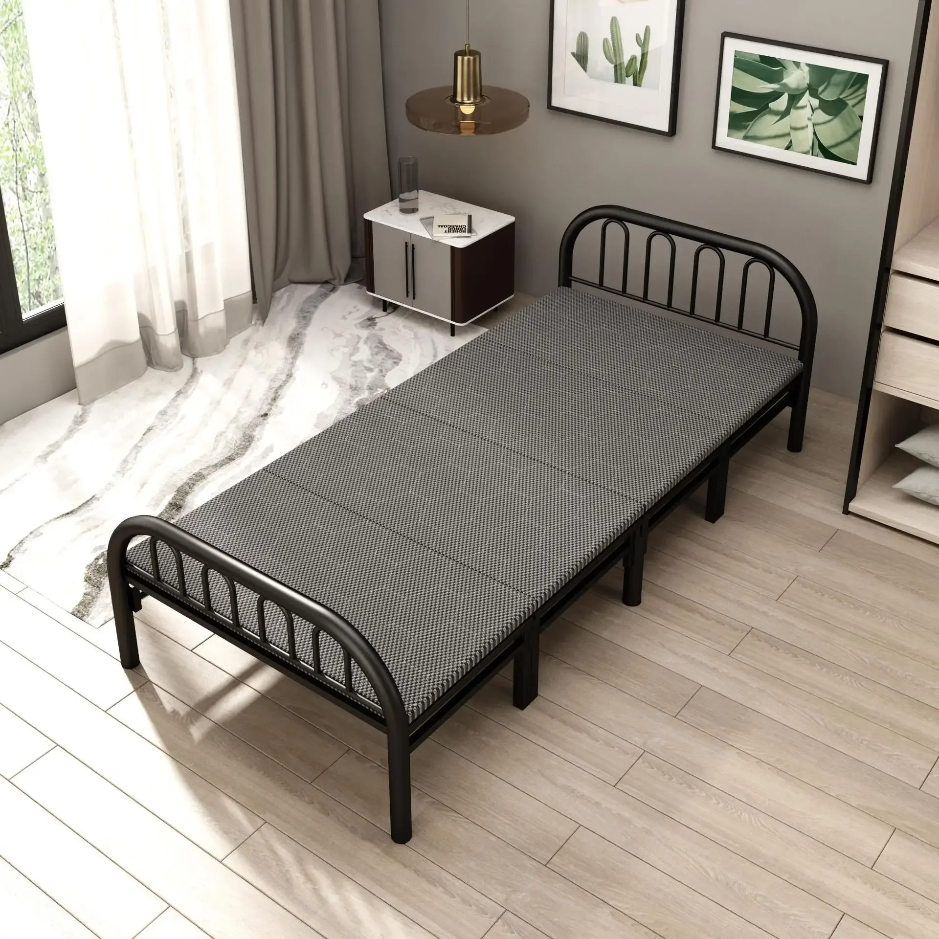 سرير دوار بإطار فولاذي بالكامل، سرير مفرد مزدوج محمول قابل للطي عالي الجودة لأسرة قابلة للطي الصادرة #6