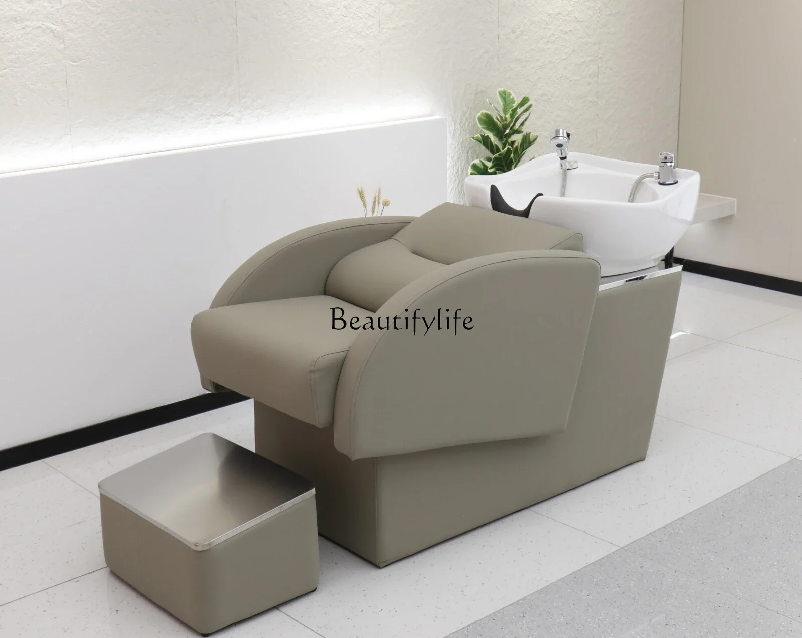 

ld 30Half-Lying Barber Shop Fashion Shampoo Chair Simple and High-End Hair Salon Hair Salon Ceramic Flushing Bed