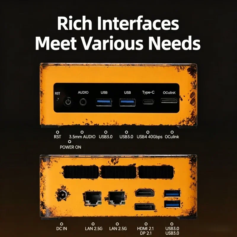Hot Sale Ryzen AI5 340 AI Series Mini PC, Damaged Styling Micro Desktop Computer for Office Use